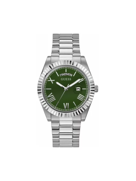 Lniany zegarek Guess zielony