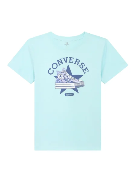 CONVERSE Tričko SNEAKER světlemodrá / tmavě modrá bílá