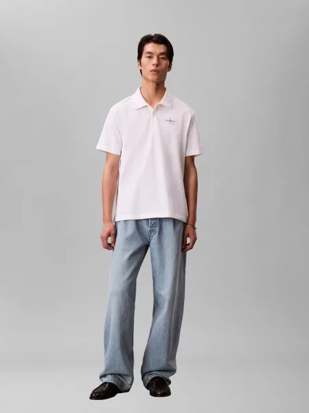 Calvin Klein Jeans koszulka polo Mężczyźni jednolity S biały