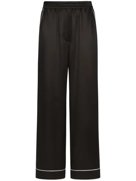 Pantaloni Dolce & Gabbana de mătase negru