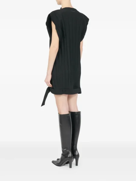 Плисирана костюм мини рокля Mm6 Maison Margiela без ръкави черно