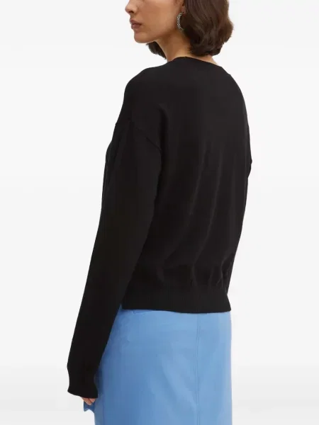 Długi sweter Moschino Jeans w serca czarny