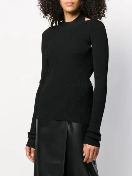 Pulover Helmut Lang cu spatele deschis negru