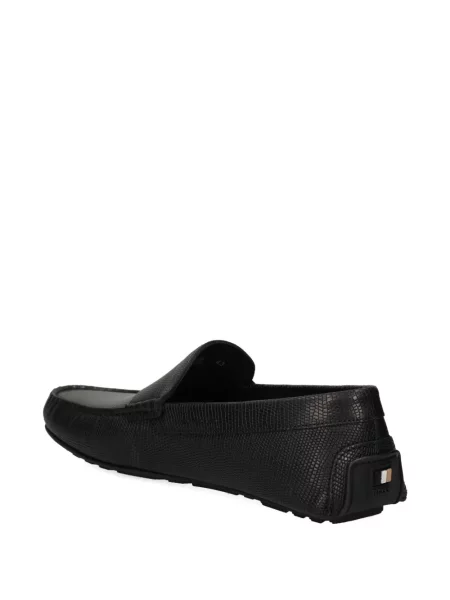 Pantofi loafer Boss din piele cu imagine negru
