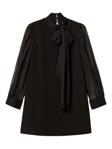 Rochie mini Twinset cu funde transparente de costum negru