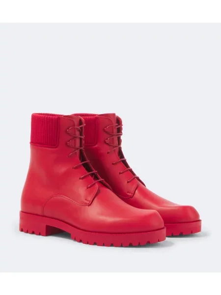 Botine Christian Louboutin din piele roșu