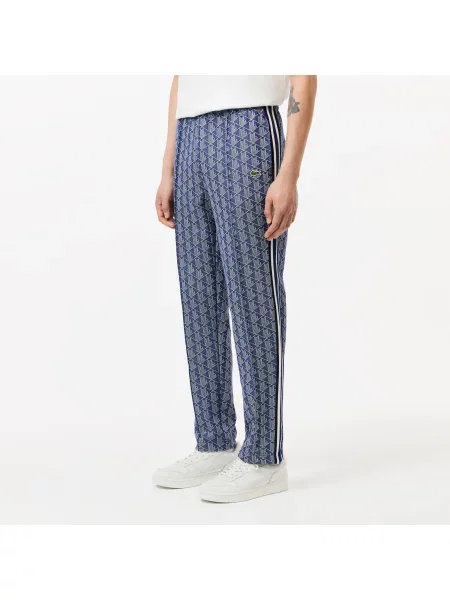 Lacoste Spodnie Dresowe Żakardowe Z Monogramem Paris granatowe