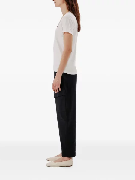 Tricou Another Tomorrow cu decolteu în V alb