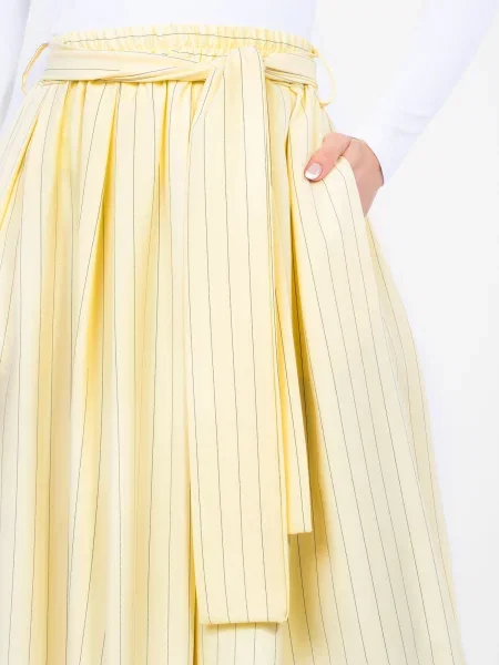 Fustă Italy Moda cu dungi evazată galben