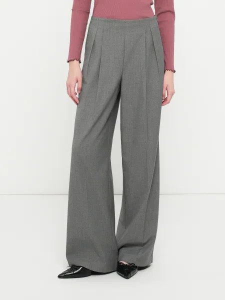 VERO MODA Hlače z naborki VMHailey pegasto siva
