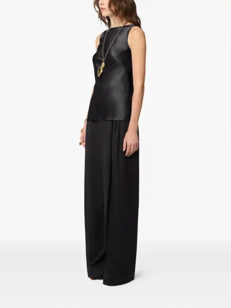 Top Nina Ricci din satin negru