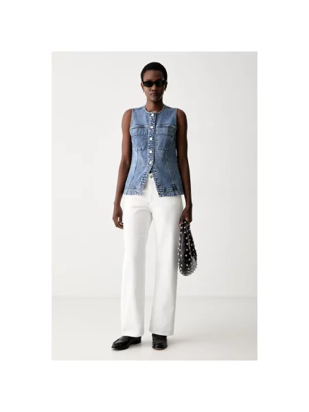 Kamizelka jeansowa Dkny niebieska