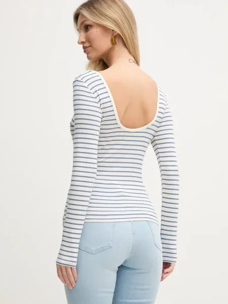 Csíkos hosszú ujjú póló Morgan De Toi fehér