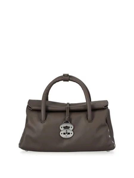 Mała torebka skórzana Zanellato skórzana brązowa