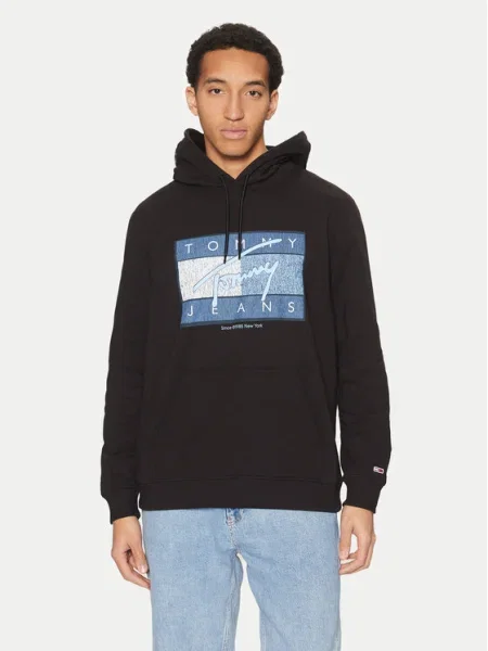Tommy Jeans Суитшърт Dna Flag Twist черен