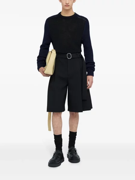 Džemper Jil Sander s okruglim izrezom plava