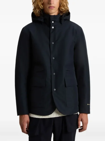 Geacă Woolrich cu glugă albastru