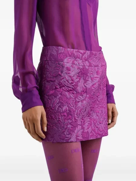 Fusta mini Dolce & Gabbana din jacard violet