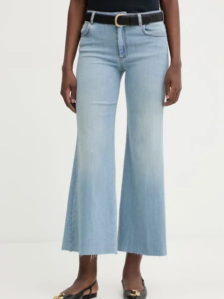 Marella jeansy wide leg WLCROP niebieskie
