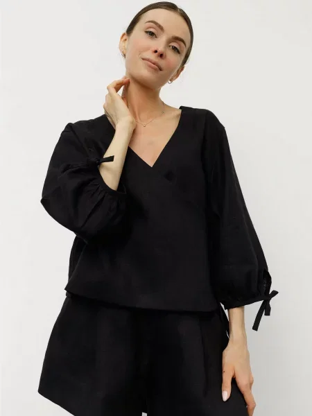 HARVEST Sunset Блуза Льон чорний
