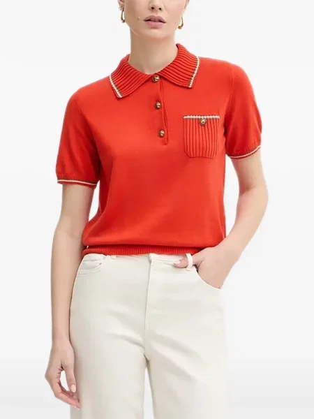 Pulover Luisa Spagnoli cu buzunare cu nasturi roșu