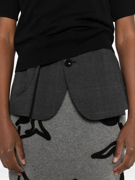 Pulover Sacai scurt negru