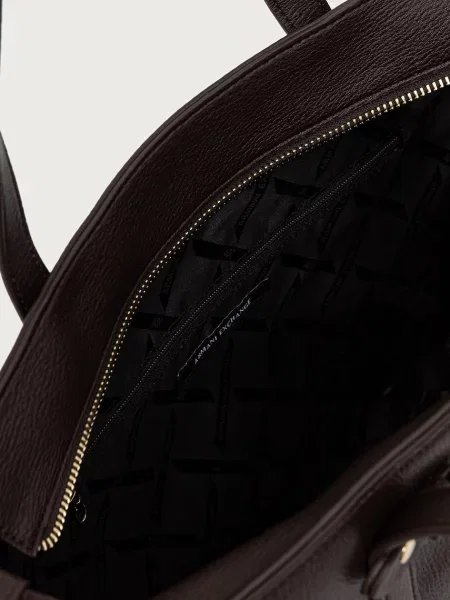 Műbőr shopper táska Armani Exchange barna