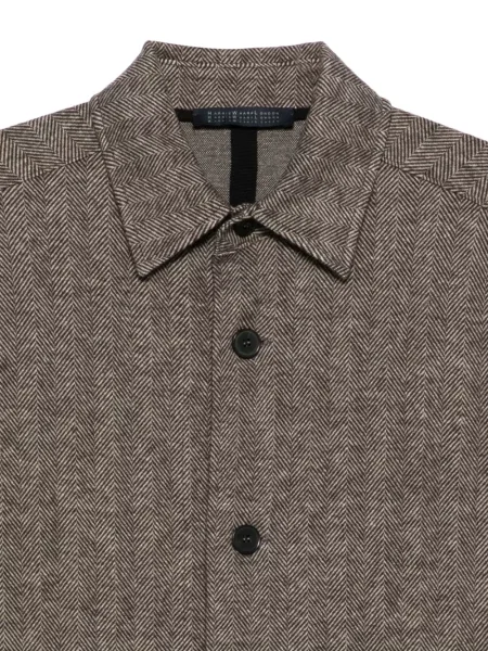 Риза Harris Wharf London с десен рибена кост кафяво