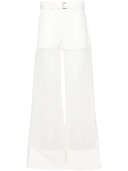 Pantaloni Sacai transparente alb