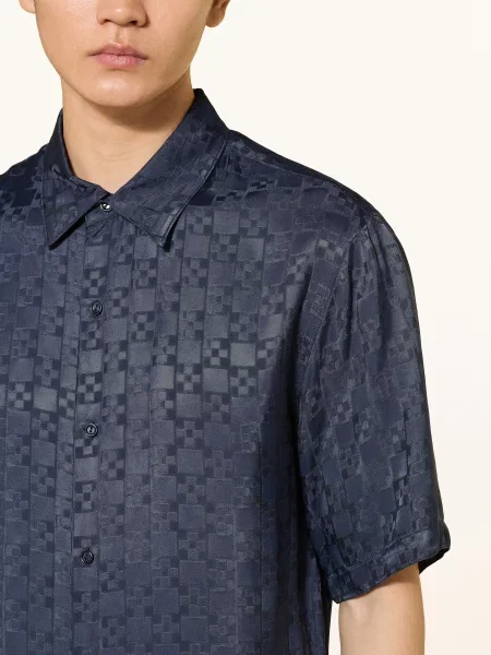 Sandro Koszula Z Krótkim Rękawem Regular Fit Z Żakardu blau