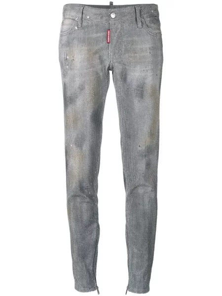 Blugi skinny Dsquared2 cu tepi skinny fit gri