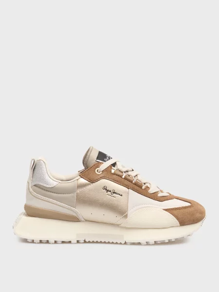Замшеві кросівки Pepe Jeans бежеві