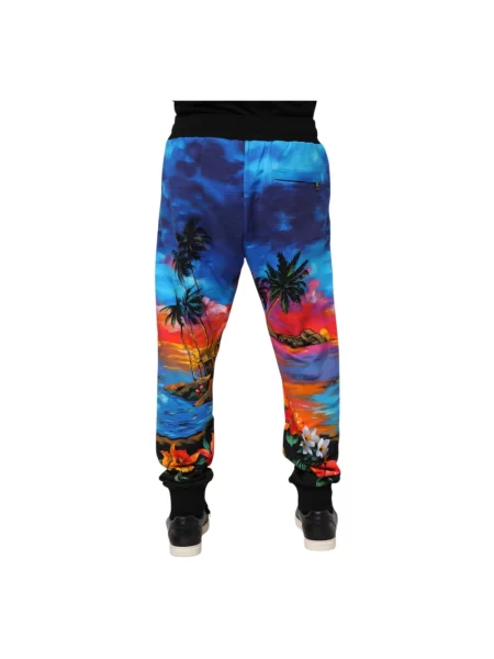 Joggery Dolce And Gabbana z nadrukiem niebieskie