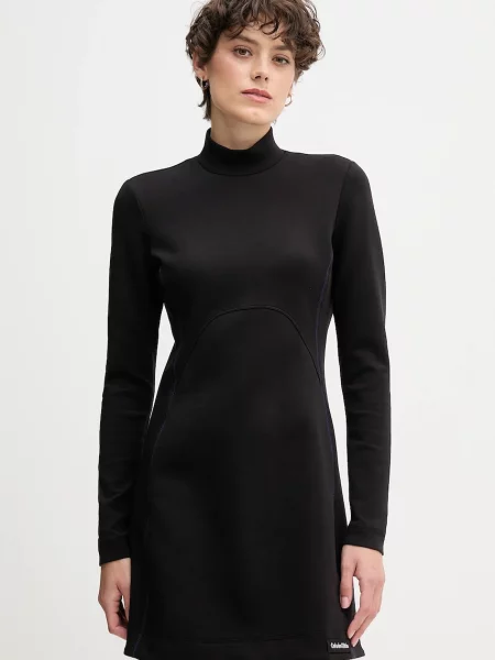 Haljina Calvin Klein Jeans mini širi se prema dolje crna