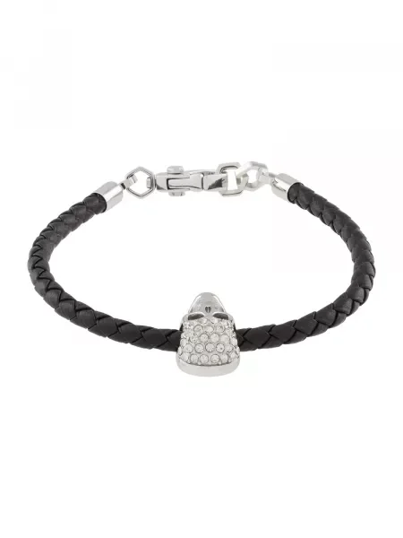 Philipp Plein Náramok / strieborná / priehľadná čierna