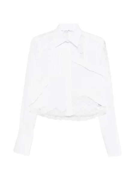 Cămașă Ermanno Scervino cu volane din dantelă alb