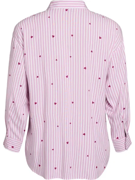 Zizzi Bluză de noapte mauve alb