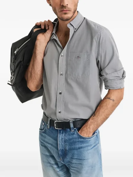 Риза Gant поплин сиво