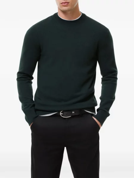 Pulover Burberry cu decolteu rotund verde