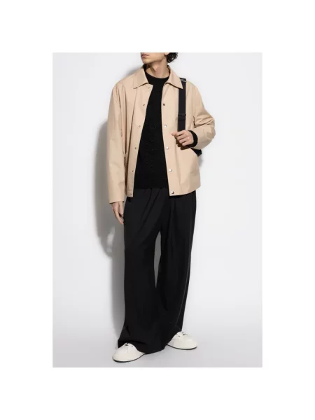 Kurtka Jil Sander z logo beżowa