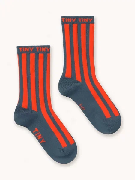 Tinycottons ponožky detské STRIPES MEDIUM SOCKS červená