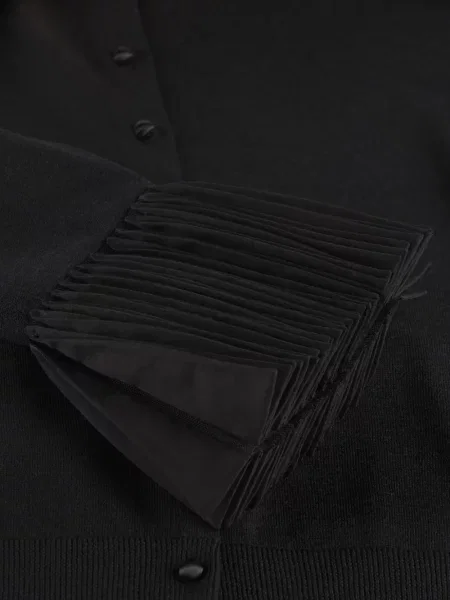Cardigan Valentino Garavani plisat negru