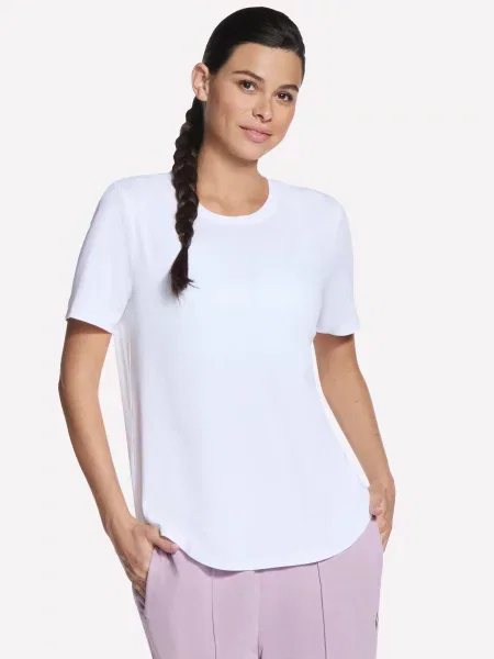 Спортивна футболка Skechers GOWALK LUXE RIB TEE поліестер/спандекс білий