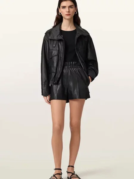 Кожаные шорты Allsaints