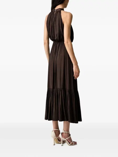 Rochie maxi Morgan cu gât halter maro