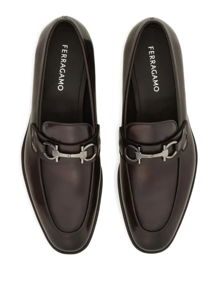 Pantofi loafer Ferragamo cu cataramă maro