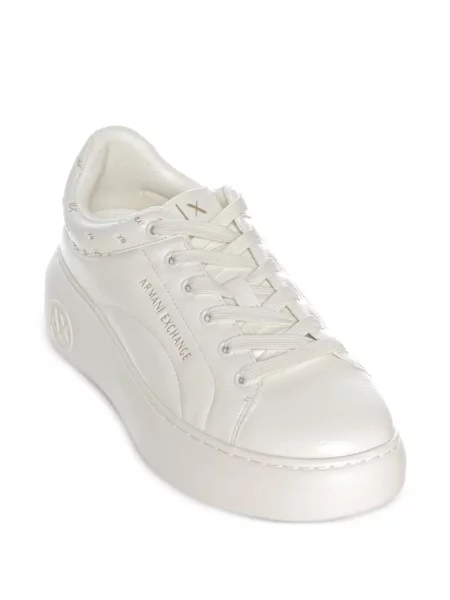 Sneakerși Armani Exchange cu platformă cu imagine alb