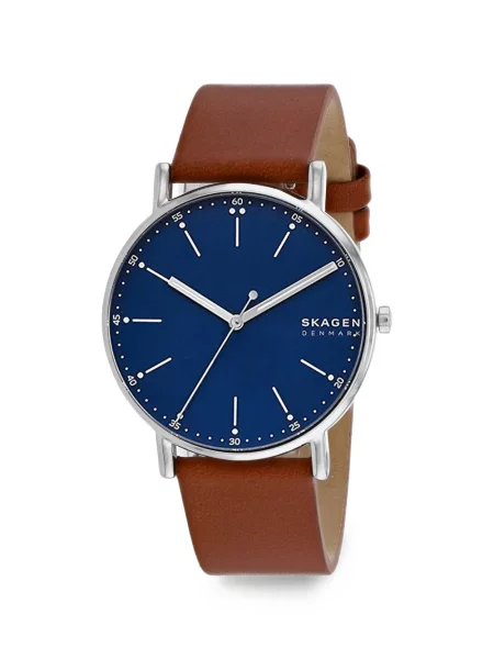 Ceas Skagen din piele albastru