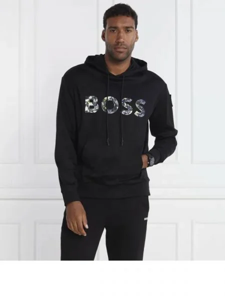 BOSS GREEN Hanorac Soody Lotus | Relaxed fit negru