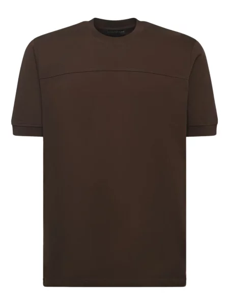 Tricou Giuliano Galiano cu decolteu rotund maro
